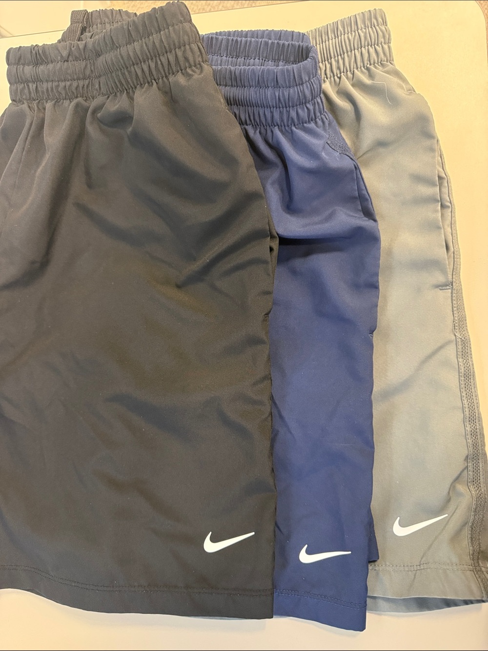 Nike Kids Dri-FIT Multi Woven Shorts in Black, Blue, Light Gray